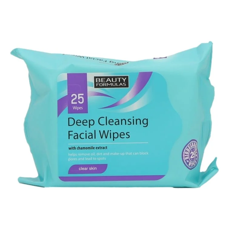 Beauty Formulas Facial Wipes 25's Deep Cleansing