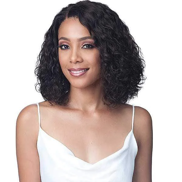 short bob wigs for a chic and classic style -Bobbi Boss 100% Remi Hair Deep Part Lace Front Wig - MHLF422 WATER CURL 12 - Clearance