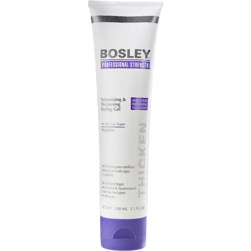 anti-frizz treatment for curly, wavy hair-Bosley Volumizing & Thickening Styling Gel All Hair Types 5.1 oz