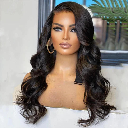 voluminous wavy wigs for beachy waves and texture -Undetectable Invisible Frontal Lace Wig Loose Wavy 24 inches