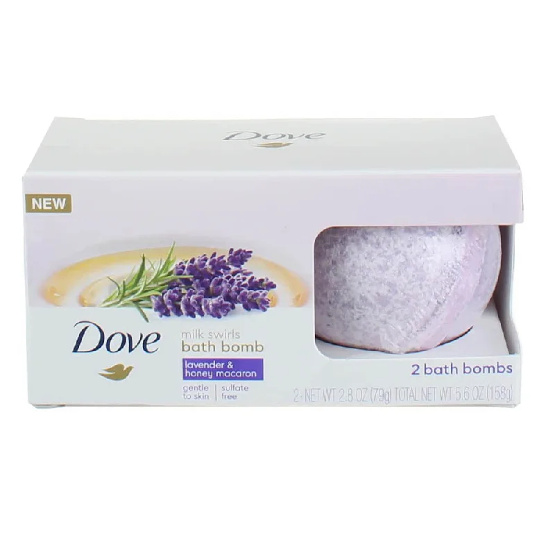 Dove Bath Bomb Milk Swirls Lavender & Honey Macaroon, Pack of 2