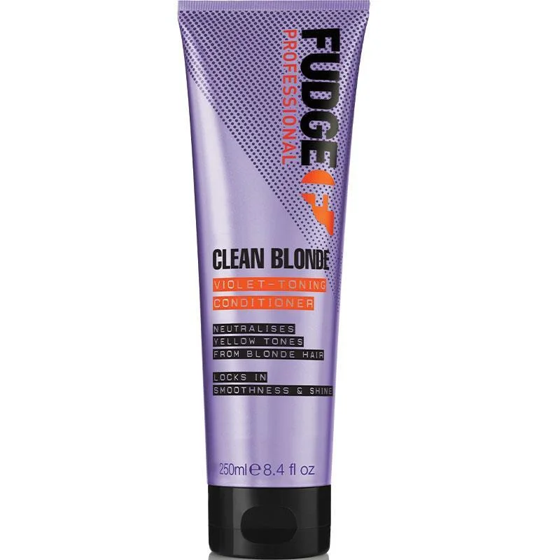 deep conditioner for dry curly ends-Fudge Clean Blonde Violet Toning Conditioner 250ml