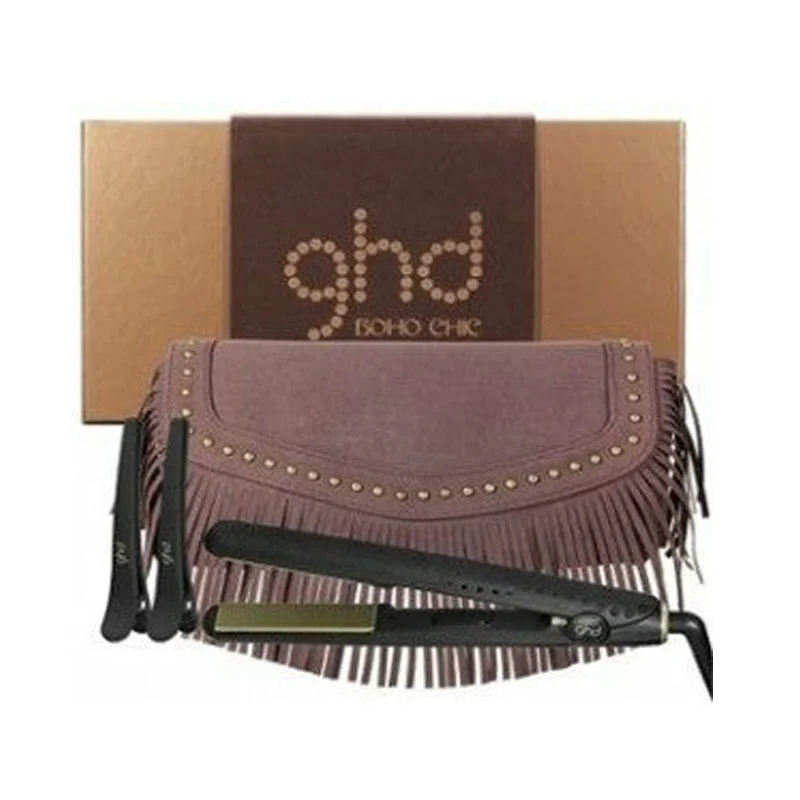 best hair care for curly, coarse hair-GHD Boho Chic 1" Gold Flat Iron Limited Edition with Travel Bag