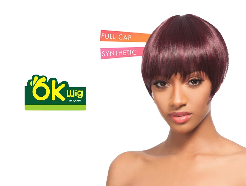 trendy short wigs for effortless, chic looks -HAIR TOPIC OKWIG FULL CAP 007