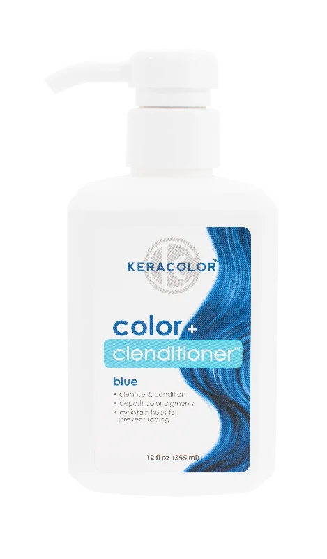 hair care for coarse, thick curly hair-Keracolor Colour + Clenditioner Blue  - 355ml