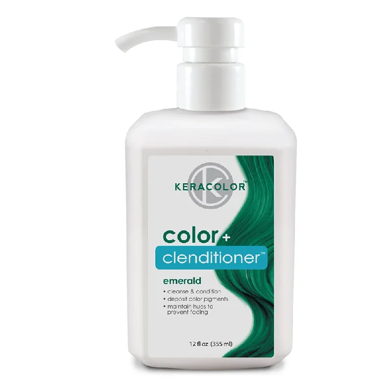 best hair care for oily scalp and dry ends-Keracolor Colour + Clenditioner Emerald - 355ml