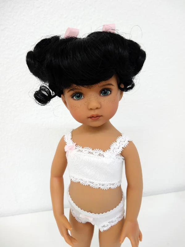 stylish lace front wigs for the perfect blend -Kitty Wig in Black - for Little Darling dolls