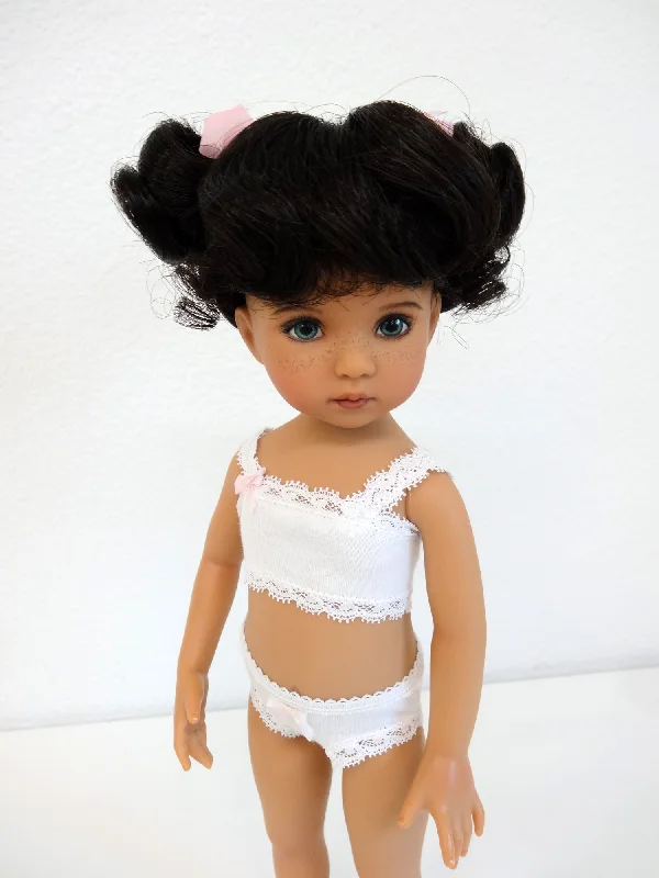 full lace wigs for seamless blending and comfort -Kitty Wig in Dark Brown - for Little Darling dolls