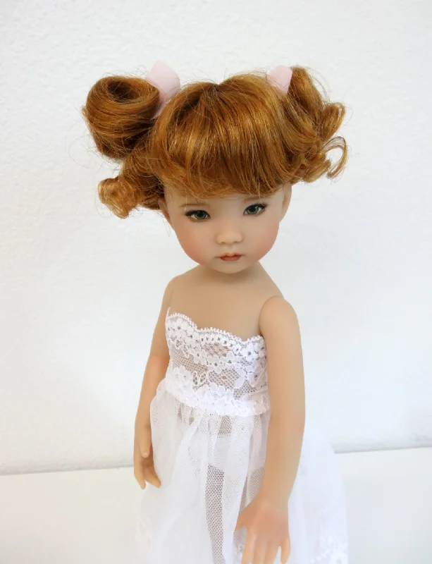 sleek long wigs for a smooth, polished finish -Kitty Wig in Medium Auburn - for Little Darling dolls