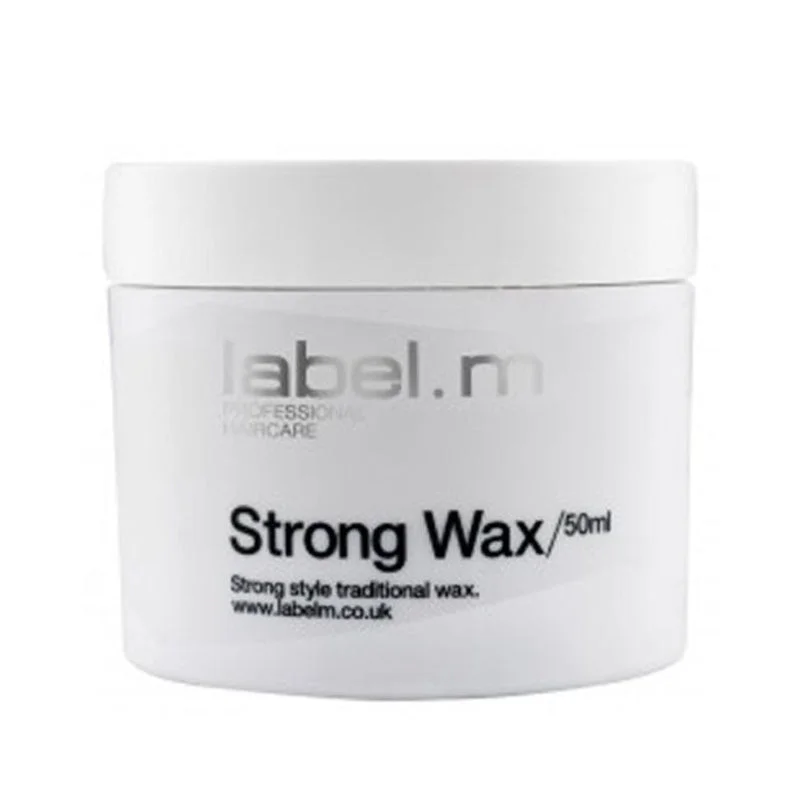 natural shampoo for soft, shiny hair-Label M Strong Wax 1.7 oz - 50 ml