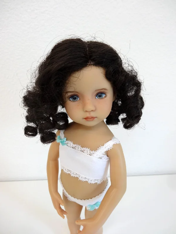 full head wigs for easy and seamless wear -Lindsey Wig in Dark Brown - for Little Darling dolls