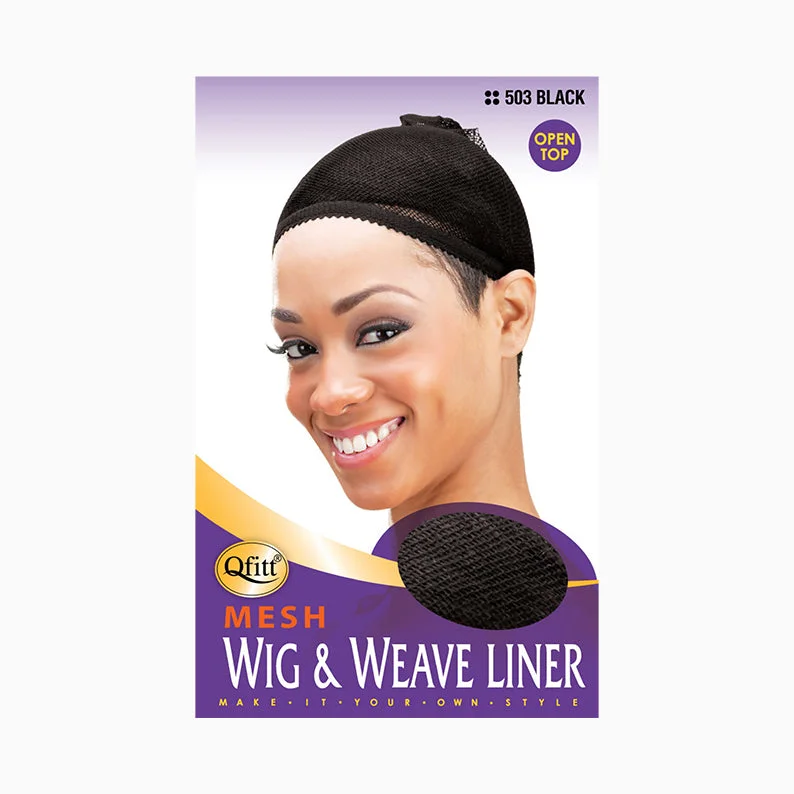 stylish lace front wigs for blending with natural hair -M&M QFITT Mesh Wig & Weave Liner [BLACK] #503