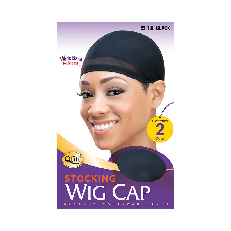 high-quality wigs for everyday wear and comfort -M&M QFITT Stocking Wig Cap 2pcs [BLACK] #100