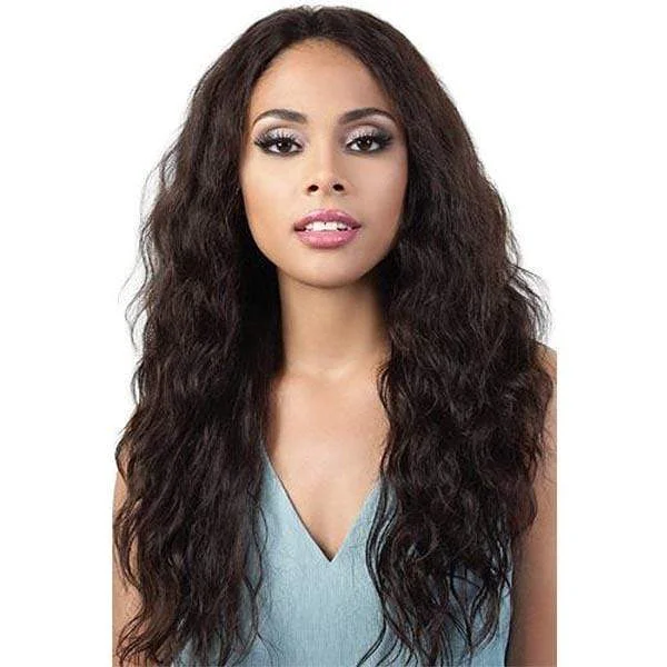 medium length wavy wigs for natural texture -Motown Tress Persian 100% Virgin Remy 360 Swiss Lace Wig - HPL360 EVE