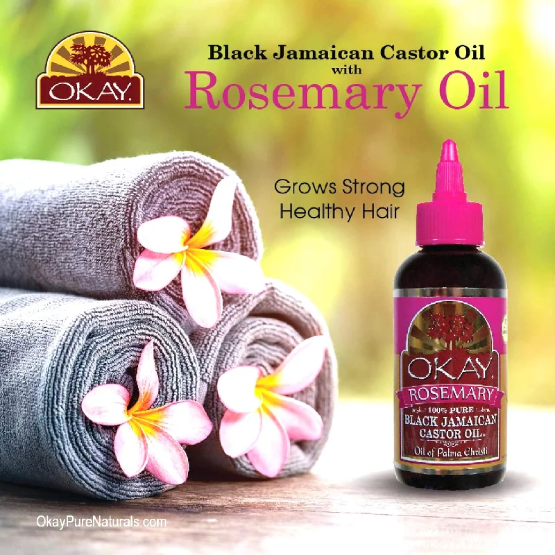 Okay Black Jamaican Castor Oil With Rosemary, 4 Oz.118ML.