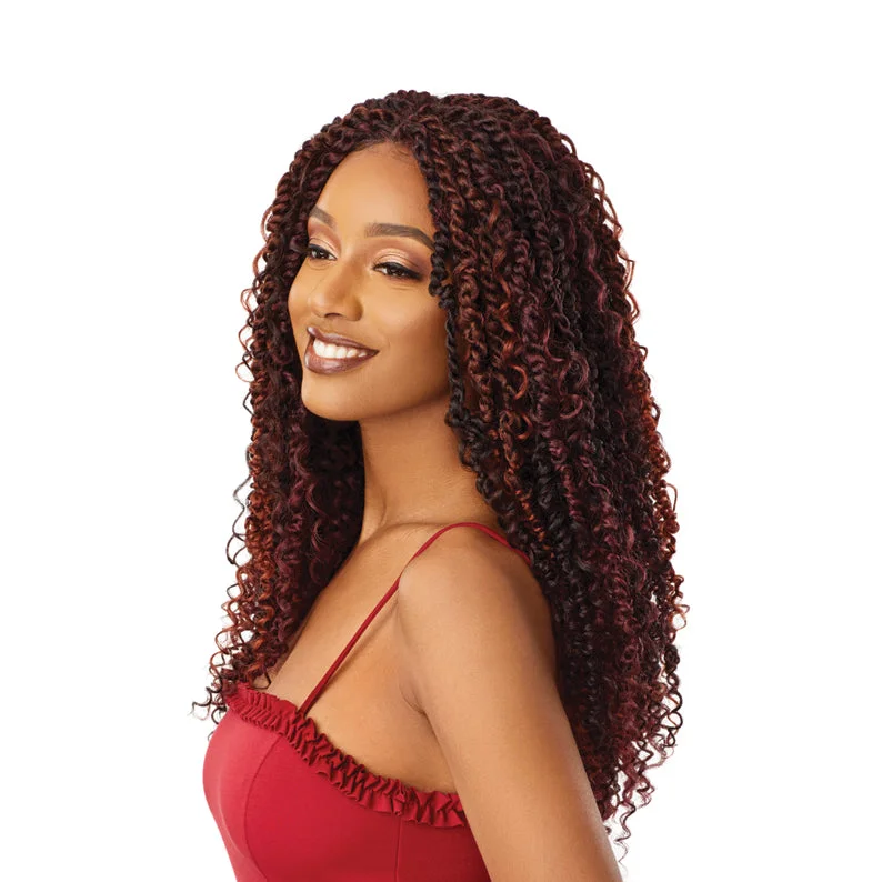 natural curly wigs for a frizz-free, defined style -OUTRE X-Pression Twisted Up 4X4 Lace Front Wig -  BOHO PASSION WATERWAVE 22"