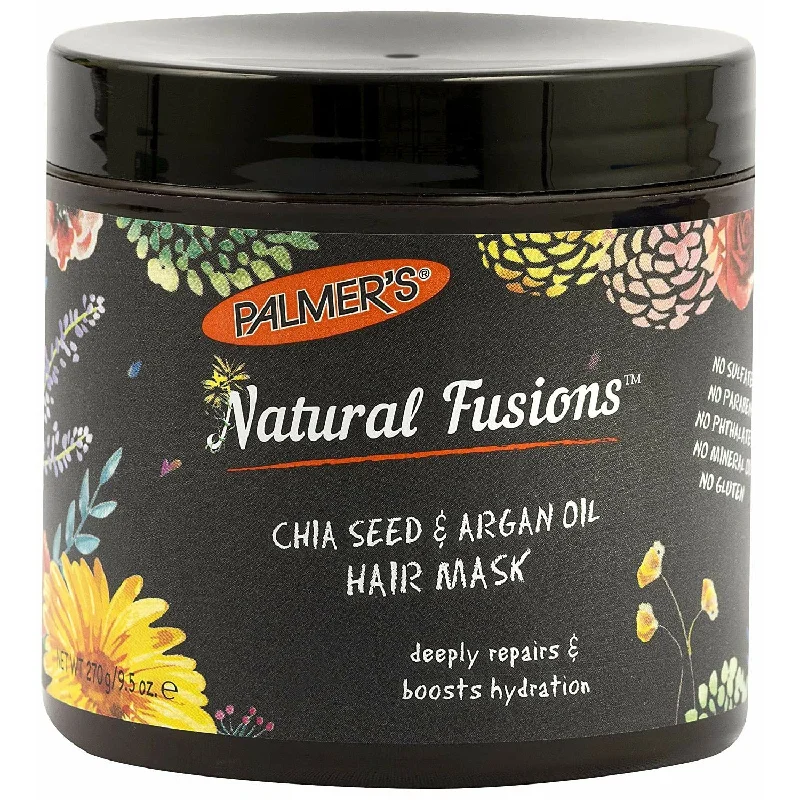 leave-in conditioner for curly, frizzy hair-Palmer's Chia Seed Argan Oil Hair Mask Deep Repair and Hydration 9.5 OZ