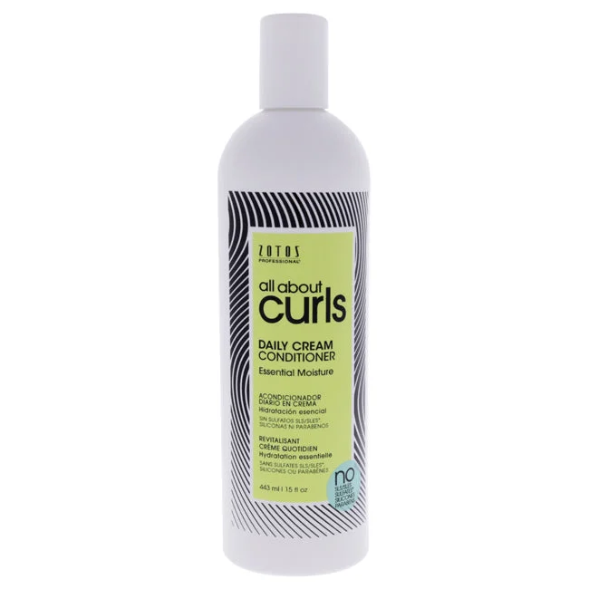 moisturizing shampoo for frizzy curly hair-All About Curls Daily Cream Conditioner by All About Curls for Unisex - 15.0 oz Conditioner