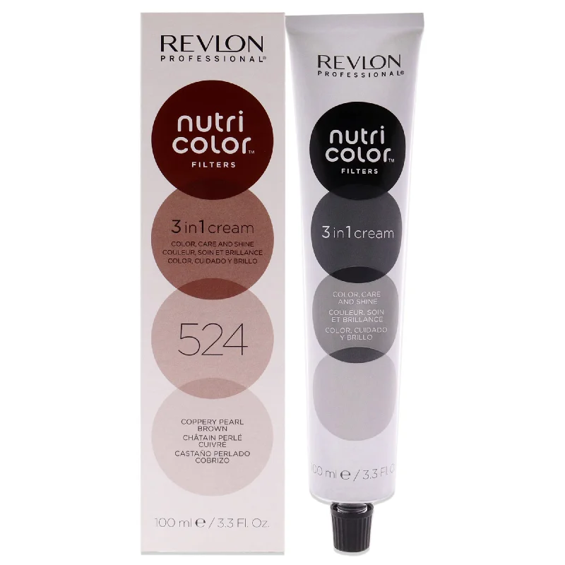 best products for smooth, silky hair-Revlon Nutri Color Cream - 524 Copper Pearl Brown by Revlon for Unisex - 3.3 oz Hair Color