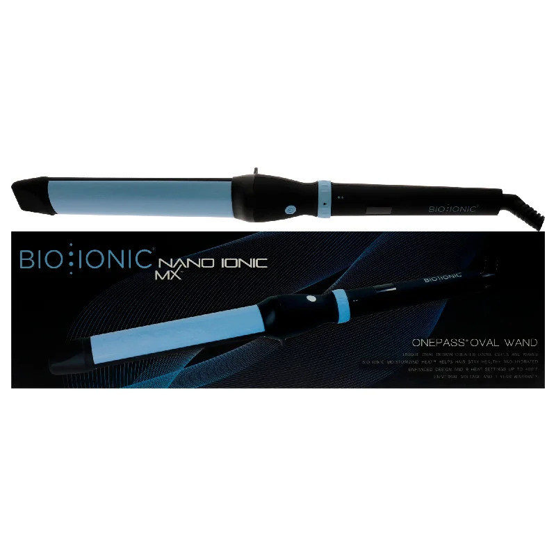 nourishing mask for dry, brittle hair-Bio Ionic OnePass Nanoionic MX Oval Wand by Bio Ionic for Women - 1.25 Inch Curling Iron