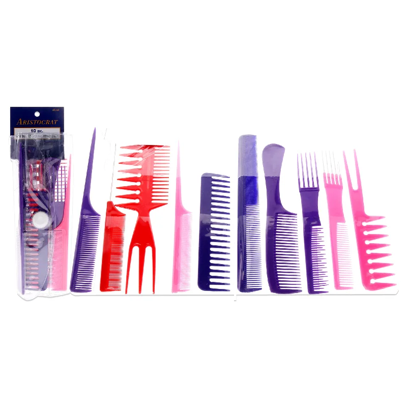 hair care routine for fast hair growth-Aristocrat Assorted Comb in Roll-Up Set by Aristocrat for Unisex - 10 Pc Comb