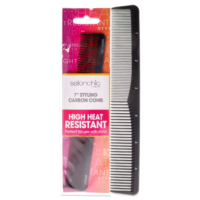 best leave-in conditioner for curly ends-SalonChic Styling Carbon Comb High Heat Resistant 7 by SalonChic for Unisex - 1 Pc Comb