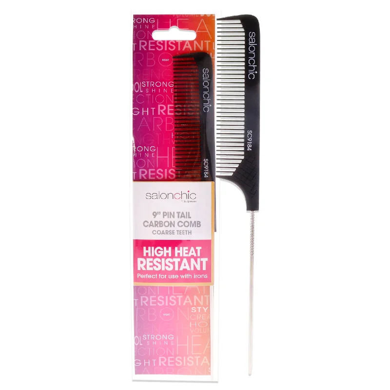 moisturizing hair oil for dry hair ends-SalonChic Pin Tail Carbon Comb High Heat Resistant 9 - Coarse Teeth by SalonChic for Unisex - 1 Pc Comb