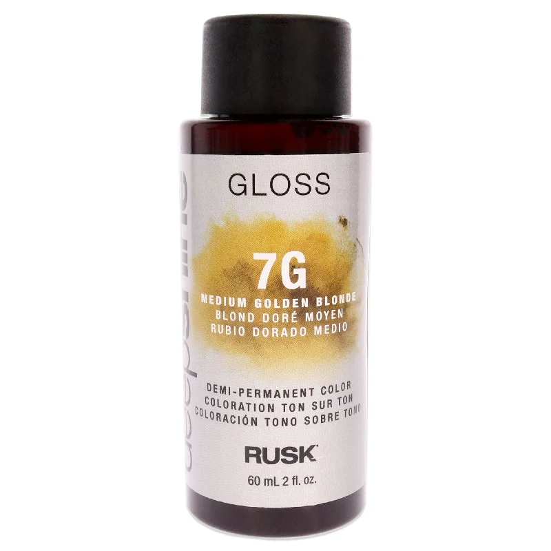 organic conditioner for curly, dry hair-Rusk Deepshine Gloss Demi-Permanent Color - 7G Medium Golden Blonde by Rusk for Unisex - 2 oz Hair Color