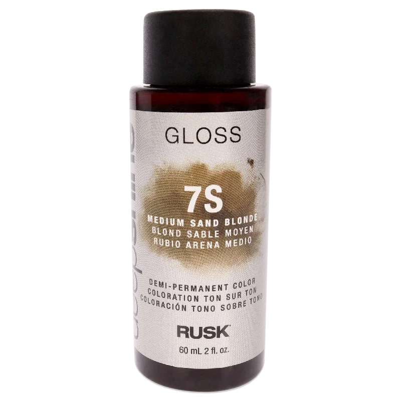 thickening mousse for curly hair volume-Rusk Deepshine Gloss Demi-Permanent Color - 7S Medium Sand Blonde by Rusk for Unisex - 2 oz Hair Color