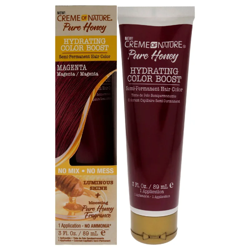 deep nourishing hair mask for curly texture-Creme of Nature Pure Honey Hydrating Color Boost Semi-Permanent Hair Color - Magenta by Creme of Nature for Unisex - 3 oz Hair Color