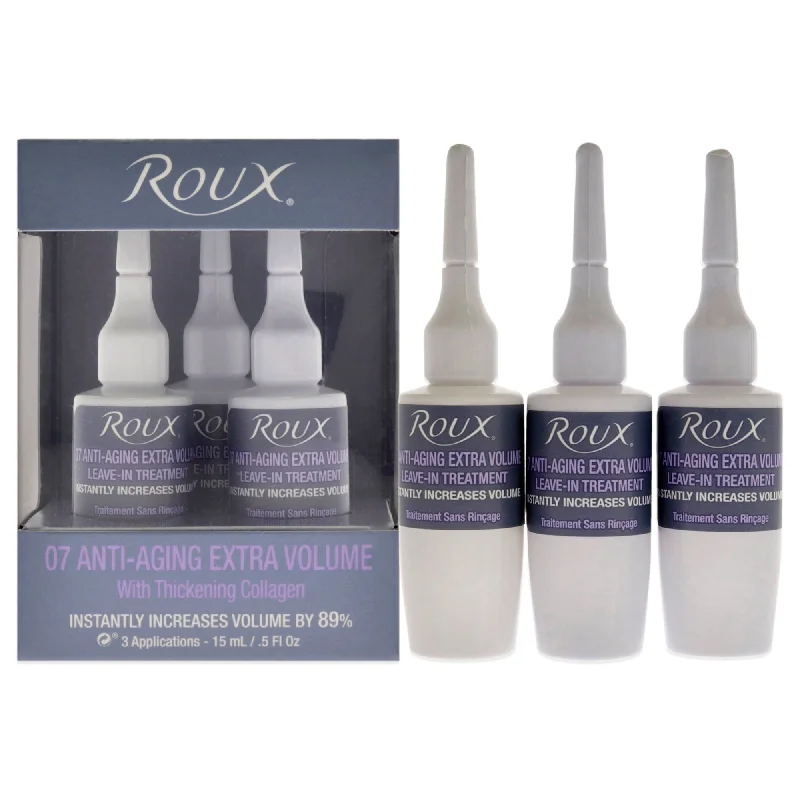 leave-in conditioner for curly, frizzy hair-Roux Anti-Aging Extra Volume Treatment - 07 by Roux for Unisex - 3 x 0.5 oz Treatment