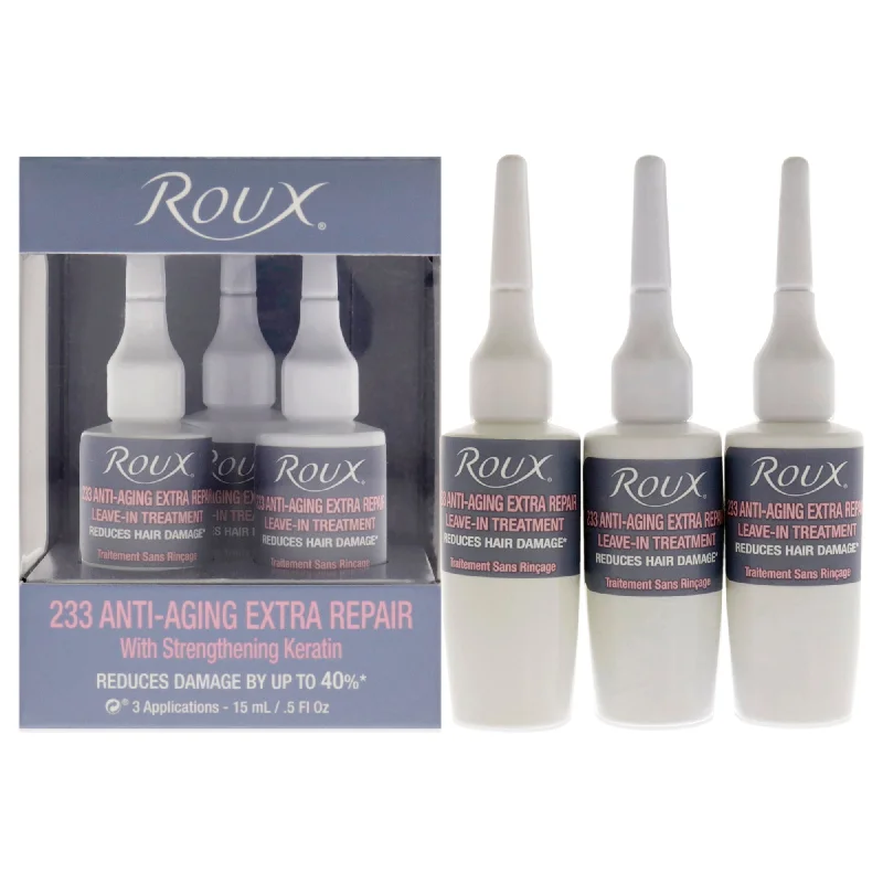 deep treatment for split ends and frizz-Roux Anti-Aging Extra Repair Leave-In Treatment - 233 by Roux for Unisex - 3 x 0.5 oz Treatment