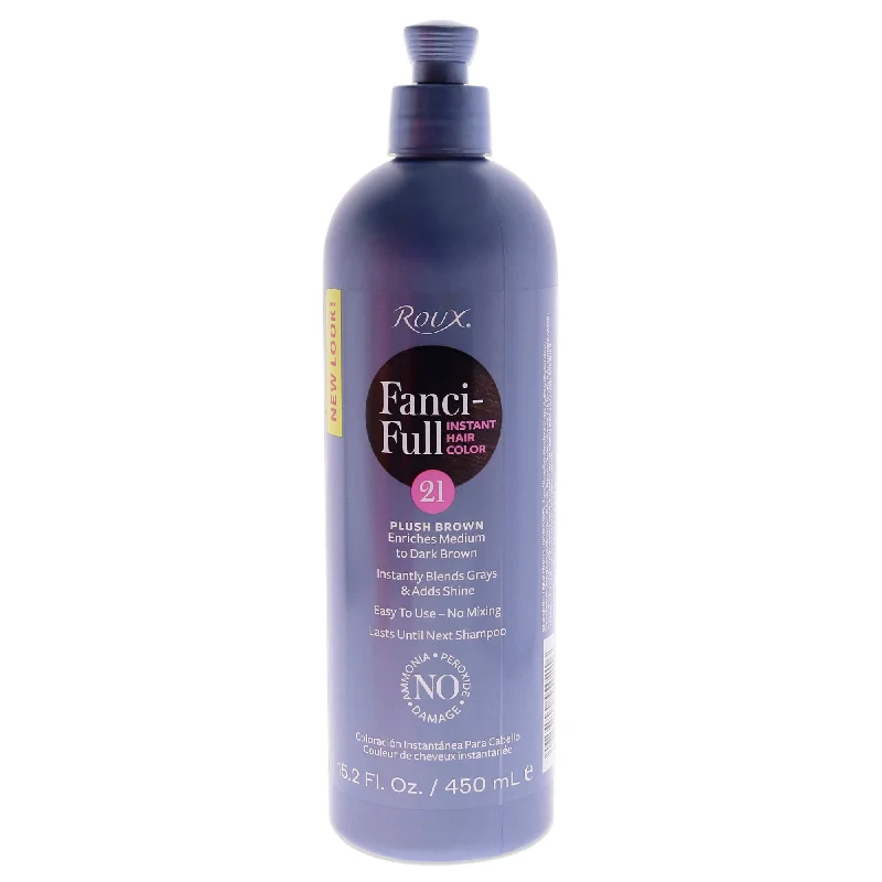 hydrating conditioner for thick curly hair-Roux Fanci-Full Rinse Instant Hair Color - 21 Plush Brown by Roux for Unisex - 15.2 oz Hair Color