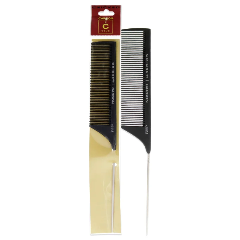 best treatment for damaged hair ends-Cricket Carbon Comb Seamless Medium Tooth Pattern Metal Rattail - C55M by Cricket for Unisex - 1 Pc Comb