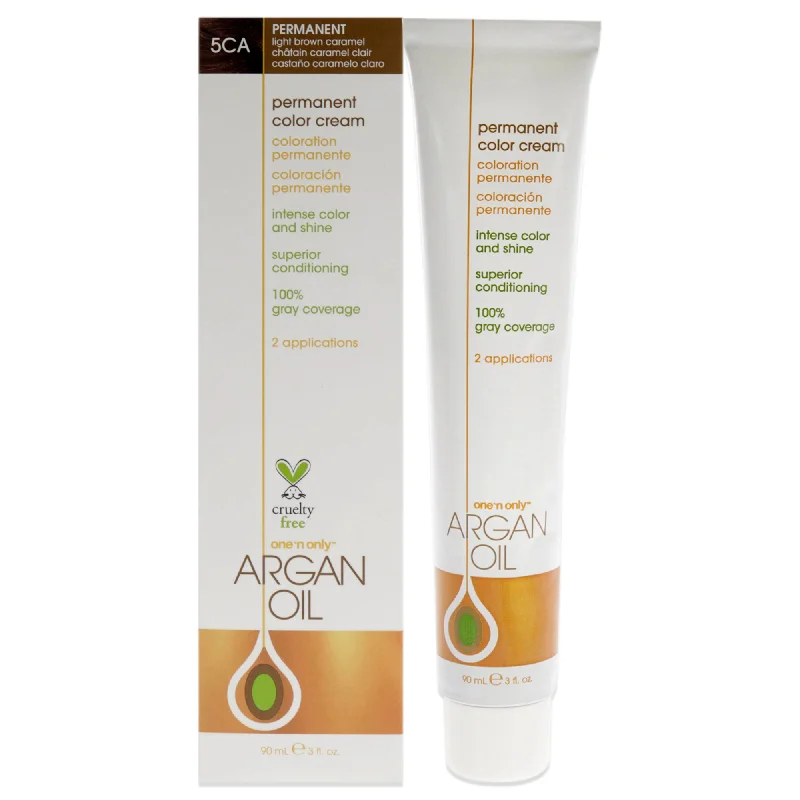 deep repair treatment for dry ends-One n Only Argan Oil Permanent Color Cream - 5CA Light Brown Caramel by One n Only for Unisex - 3 oz Hair Color