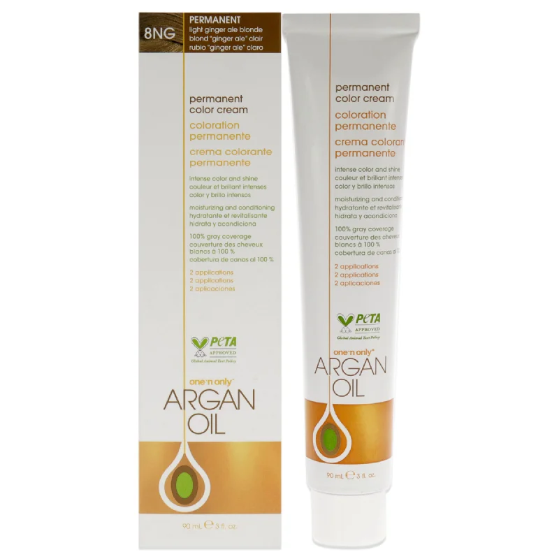 best hair care for reducing hair fall-One n Only Argan Oil Permanent Color Cream - 8NG Light Ginger Ale Blonde by One n Only for Unisex - 3 oz Hair Color