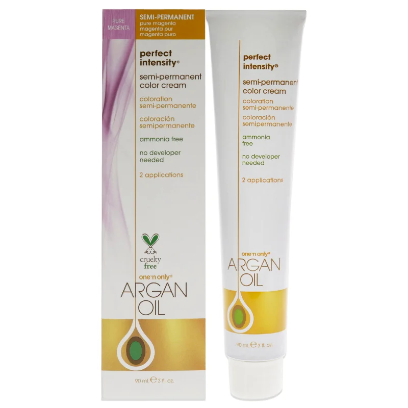 hydrating treatment for coarse hair texture-One n Only Argan Oil Perfect Intensity Semi-Permanent Color Cream - Pure Megenta by One n Only for Unisex - 3 oz Hair Color