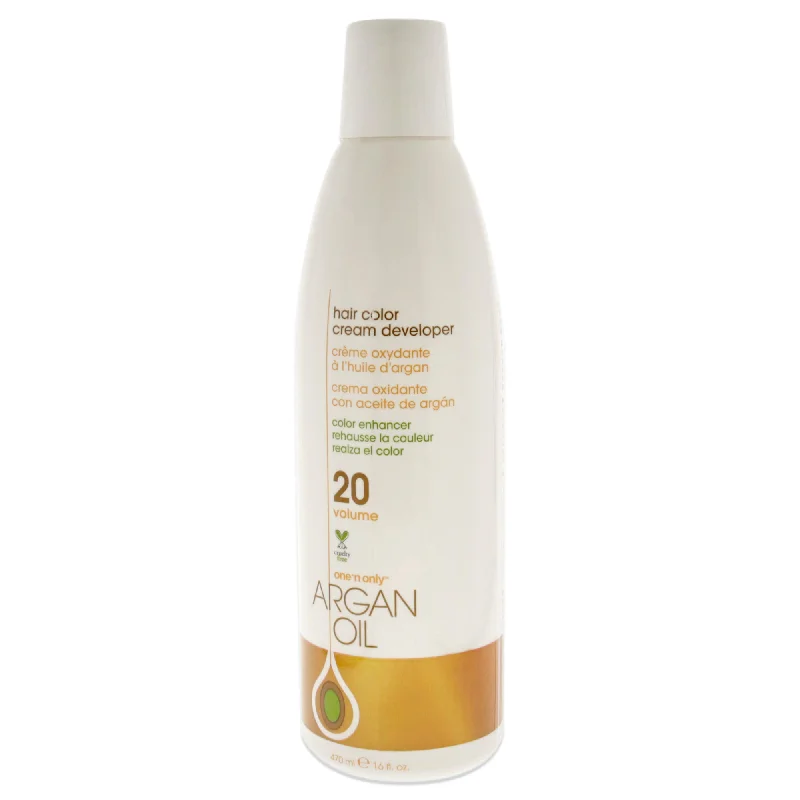 best shampoo for frizzy, unruly hair-One n Only Argan Oil Hair Color Cream Developer - 20 Volume by One n Only for Unisex - 16 oz Lightener