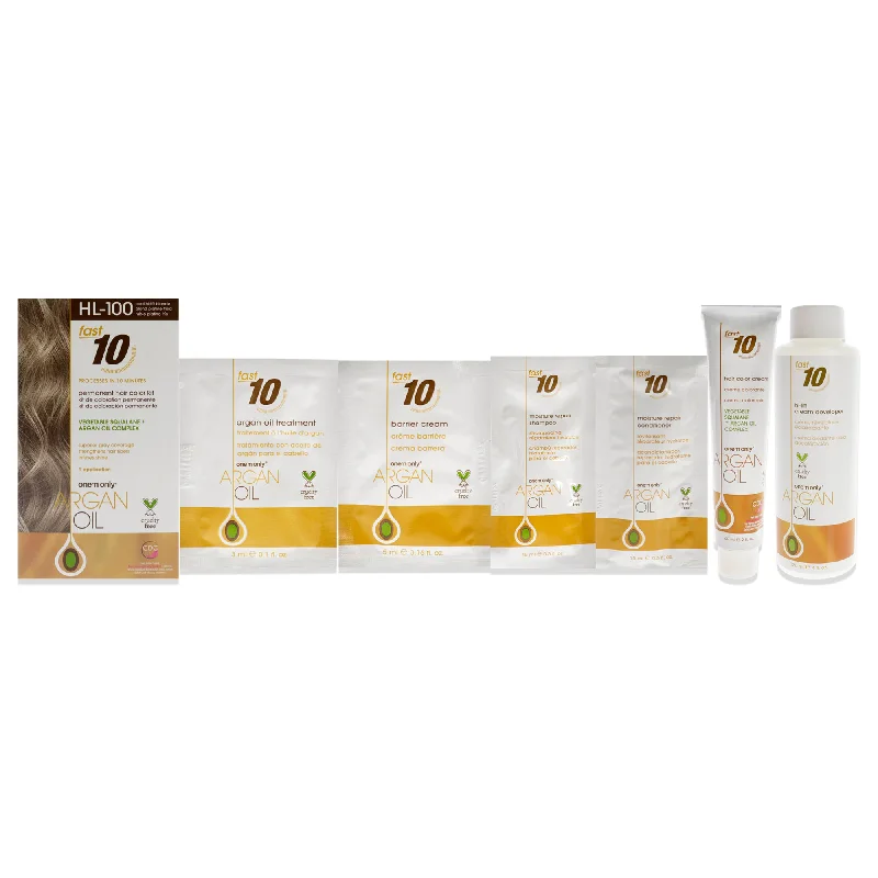 organic products for hair growth and health-One n Only Argan Oil Fast 10 Permanent Hair Color Kit - HL-100 Cool Hi-Lift Blonde by One n Only for Unisex - 1 Pc Hair Color