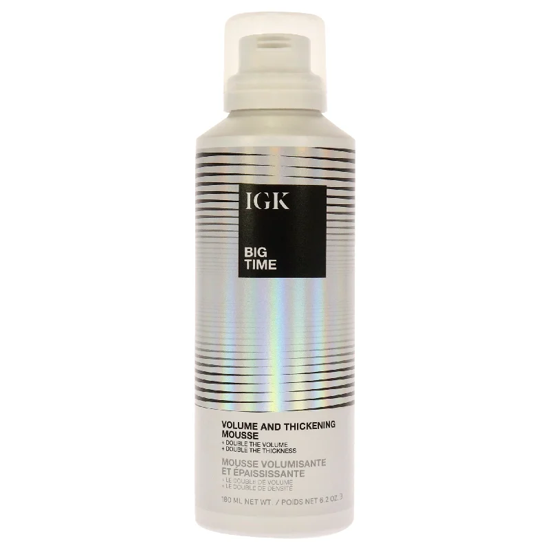 sulfate-free conditioner for frizzy curly hair-IGK Big Time Volume and Thickening Mousse by IGK for Unisex - 6.2 oz Mousse