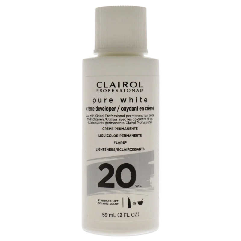 hair serum for dry, split ends repair-Clairol Pure White 20 Volume Creme Developer by Clairol for Unisex - 2 oz Lightener