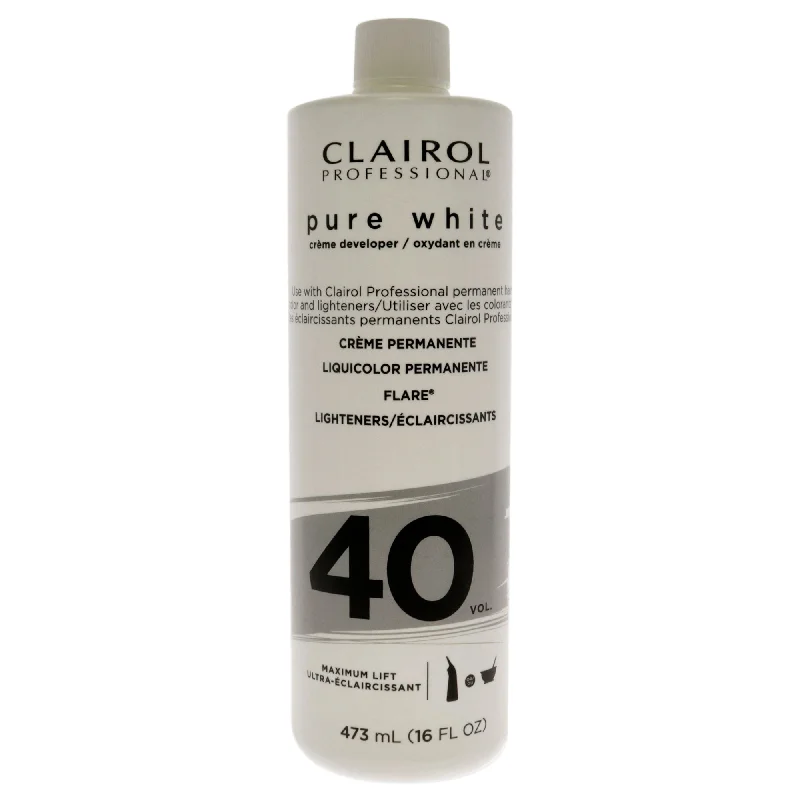 moisturizing shampoo for wavy hair-Clairol Pure White 40 Volume Creme Developer by Clairol for Unisex - 16 oz Lightener