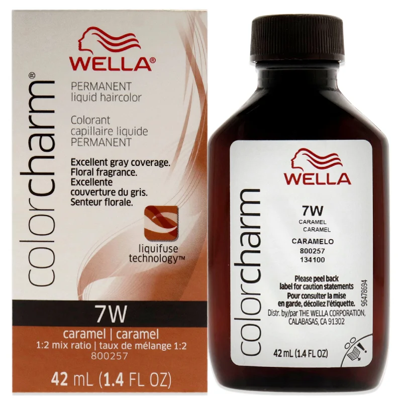 nourishing serum for long hair growth-Wella Color Charm Permanent Liquid Hair Color - 7W Caramel by Wella for Unisex - 1.42 oz Hair Color