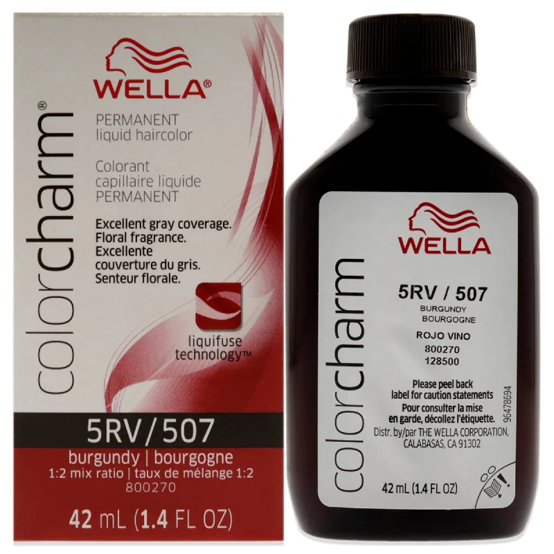 hair care for thick, wavy hair-Wella Color Charm Permanent Liquid Hair Color - 5RV Burgundy by Wella for Unisex - 1.42 oz Hair Color