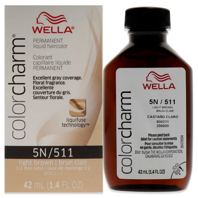 hydrating treatment for coarse hair texture-Wella Color Charm Permanent Liquid Hair Color - 511 5N Light Brown by Wella for Unisex - 1.42 oz Hair Color