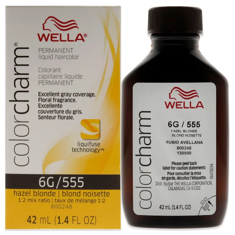 deep treatment for split ends and frizz-Wella Color Charm Permanent Liquid Hair Color - 555 6G Hazel Blonde by Wella for Unisex - 1.42 oz Hair Color