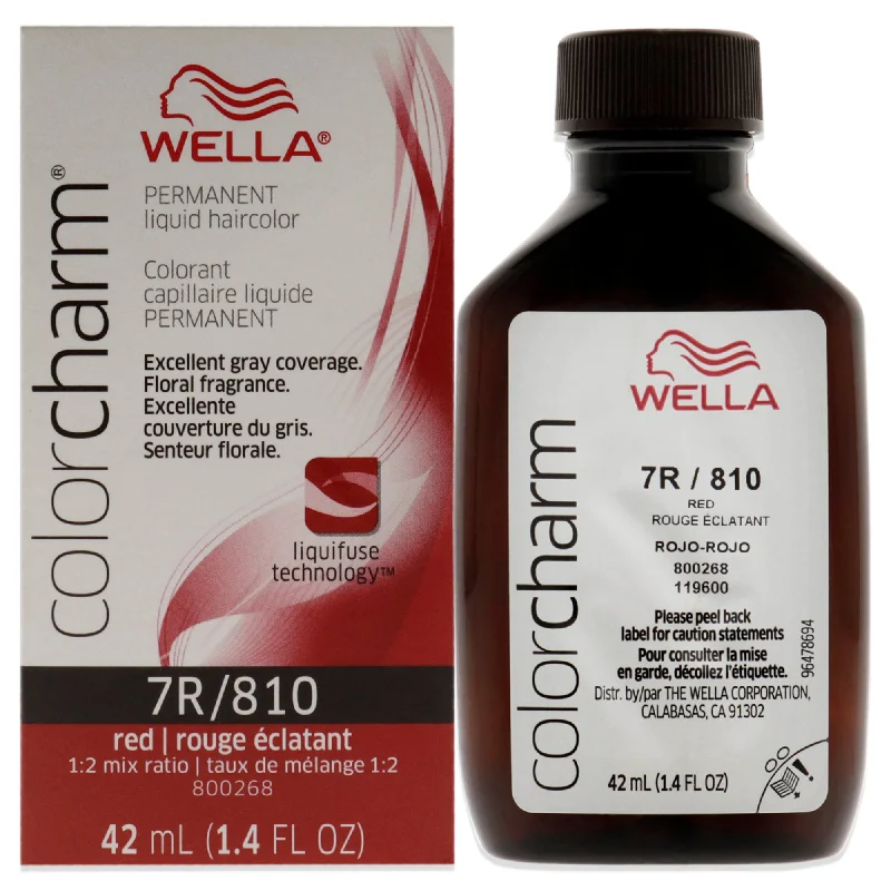 leave-in conditioner for curly, wavy hair-Wella Color Charm Permanent Liquid Hair Color - 810 7R Red Red Intensifier by Wella for Unisex - 1.42 oz Hair Color