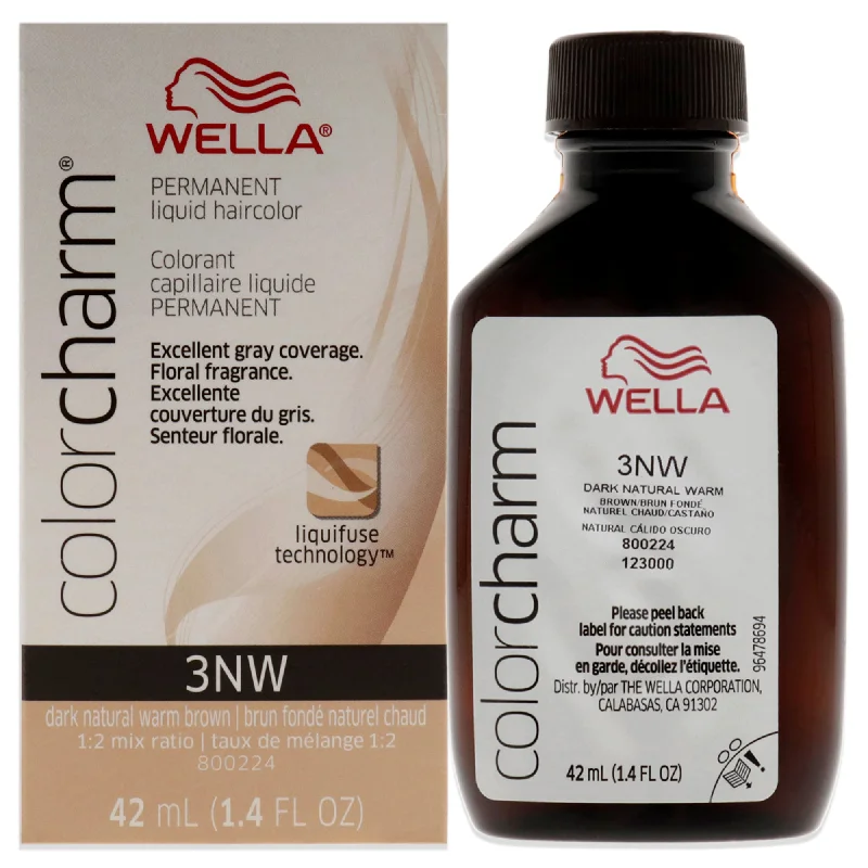 best shampoo for thinning hair treatment-Wella Color Charm Permanent Liquid Hair Color - 3NW Dark Natural Warm Brown by Wella for Unisex - 1.42 oz Hair Color