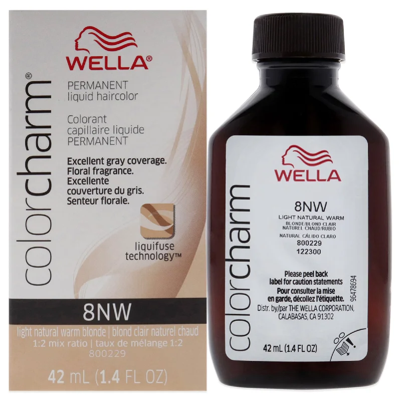 hair products for shiny, healthy hair-Wella Color Charm Permanent Liquid Hair Color - 8NW Light Natural Warm Blonde by Wella for Unisex - 1.42 oz Hair Color