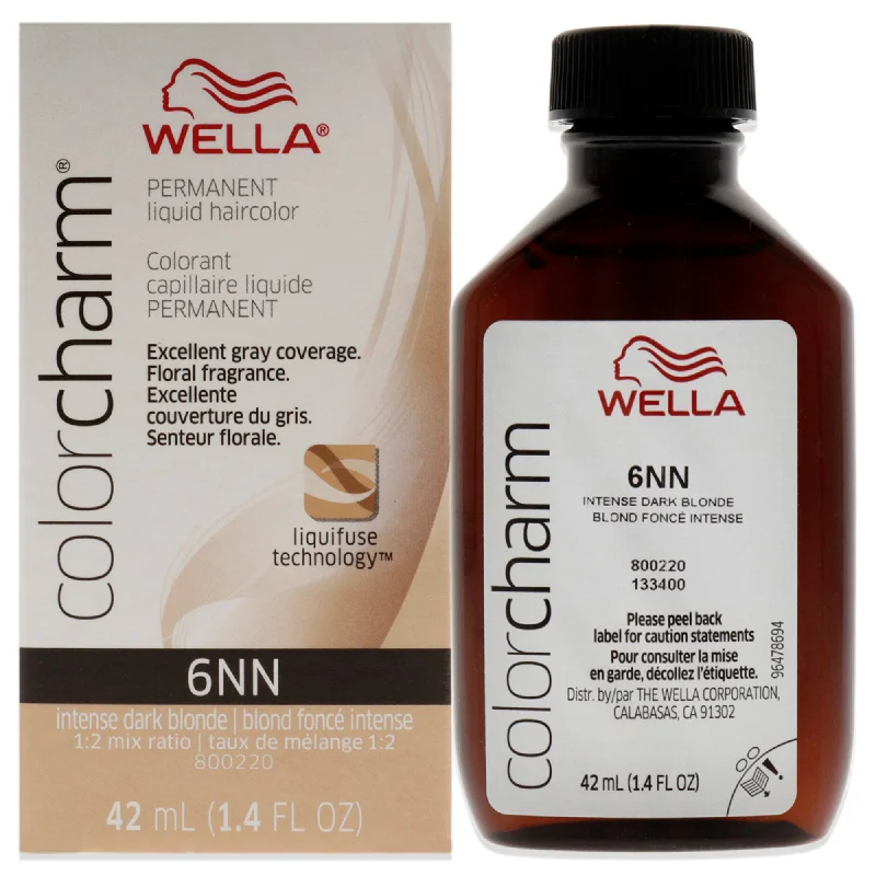 leave-in conditioner for thick, frizzy hair-Wella Color Charm Permanent Liquid Hair Color - 6NN Intense Dark Blonde by Wella for Unisex - 1.42 oz Hair Color